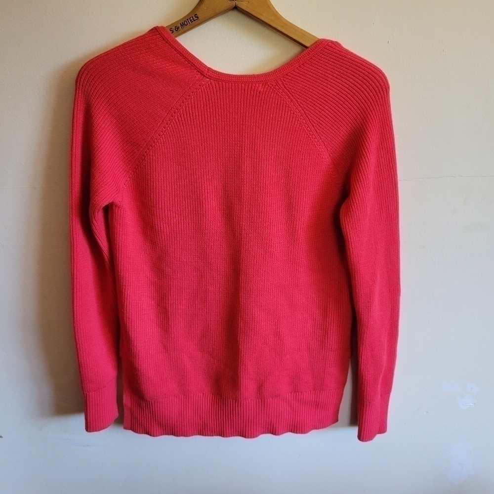 Athleta Wool Blend Sweater Knit Pink V Neck XXS Extra Small - Picture 6 of 8